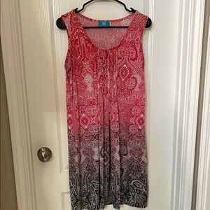 Red and Black Sleeveless Dress